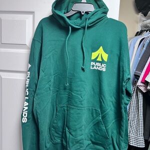 $69 NEW Size Large PUBLIC LANDS HOODIE 100% Organic Cotton Green LS Hoodie NEW
